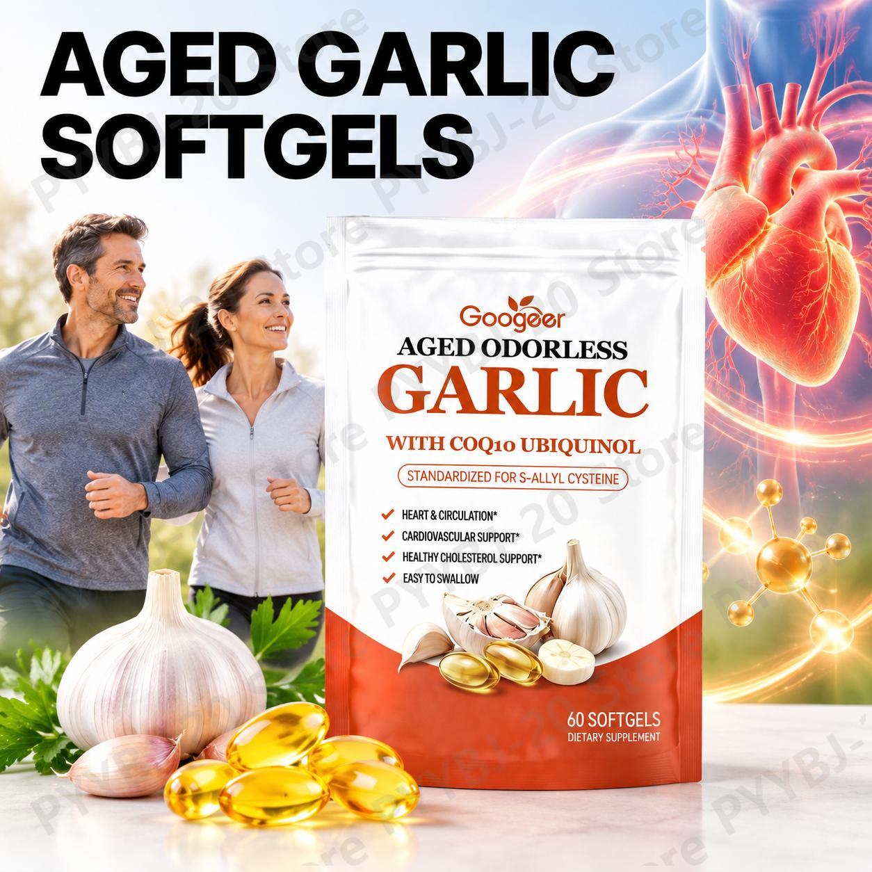 Coq10 Ubiquinol Softgel - Googeer Yaşlandırılmış, Kokusuz Sarımsak Kapsülleri, COQ10